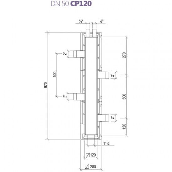 Υδραυλικός διαχωριστής CP 120 (DN 50) LOVATO 49017058 Υδραυλικός διαχωριστής CP 120 (DN 50) LOVATO 49017058
